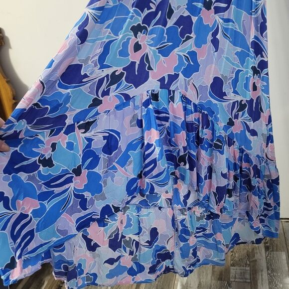 Anthropologie Abel The Label High-low Maxi Dress Tropical Violet Size Small - Picture 8 of 11